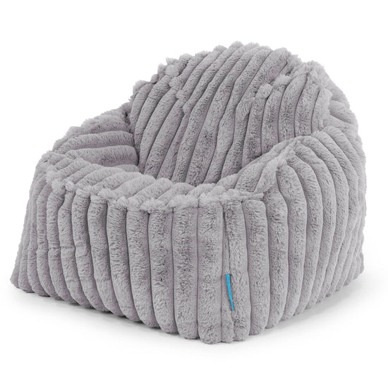 Der Slouchy Kinder Sitzsack 2-6 Jahre - Ultra Plüsch Cord Grau 01