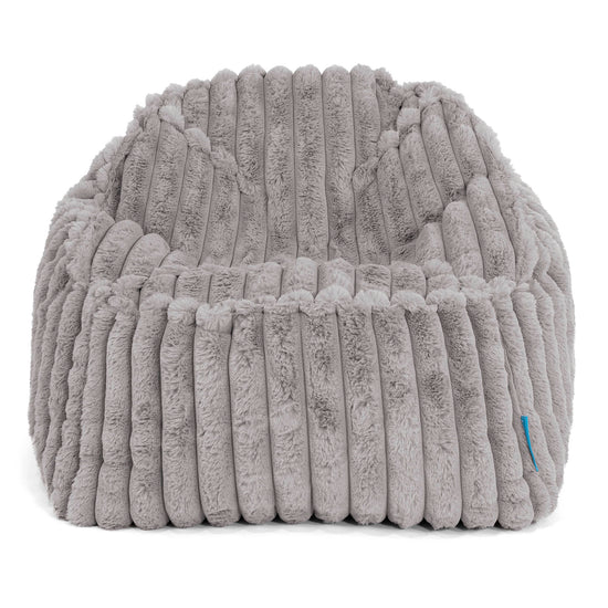 Der Slouchy Kinder Sitzsack 2-6 Jahre - Ultra Plüsch Cord Grau 02
