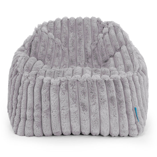 Der Slouchy Kinder Sitzsack 2-6 Jahre - Ultra Plüsch Cord Grau 02