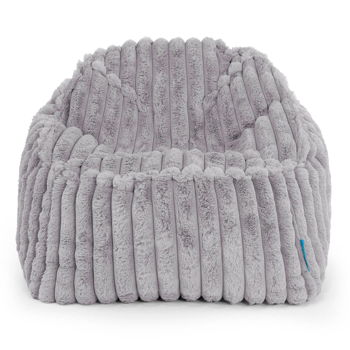 Der Slouchy Kinder Sitzsack 2-6 Jahre - Ultra Plüsch Cord Grau 02