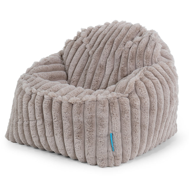 Der Slouchy Kinder Sitzsack 2-6 Jahre - Ultra Plüsch Cord Nerzfarben 01
