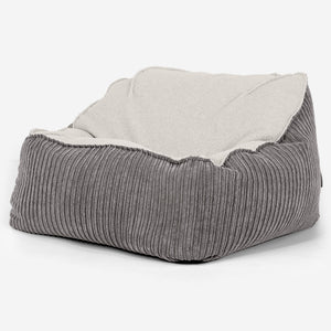 Der Slouchy Sitzsack Sessel - Bouclé & Cord Graphitgrau
