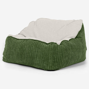 Der Slouchy Sitzsack Sessel - Bouclé & Cord Nadelwaldgrün