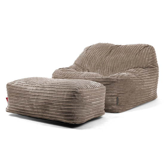 Der Slouchy Sitzsack Sessel - Cord Beigegrau 02