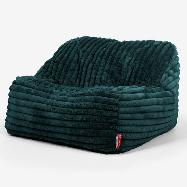 Der Slouchy Sitzsack Sessel - Ultra Plüsch Cord Blaugrün