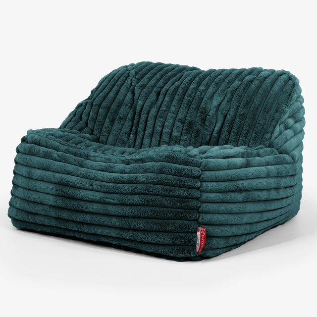 Der Slouchy Sitzsack Sessel - Ultra Plüsch Cord Blaugrün 01