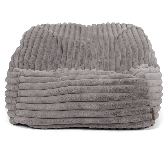 Der Slouchy Sitzsack Sessel - Ultra Plüsch Cord Grau 02