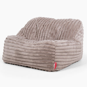 Der Slouchy Sitzsack Sessel - Ultra Plüsch Cord Nerzfarben