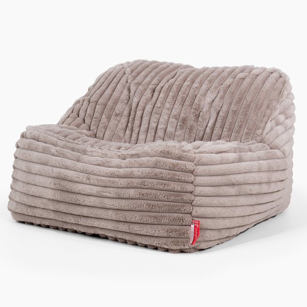 Der Slouchy Sitzsack Sessel - Ultra Plüsch Cord Nerzfarben 01
