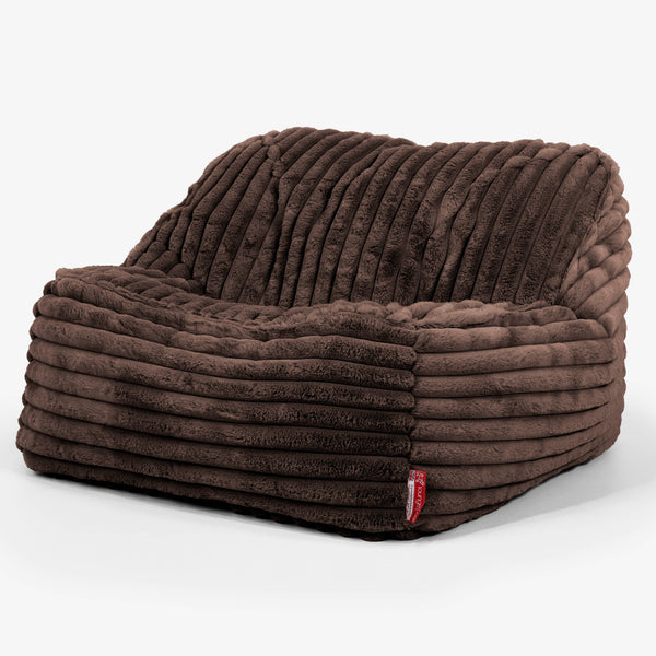 Der Slouchy Sitzsack Sessel - Ultra Plüsch Cord Nussbraun 01