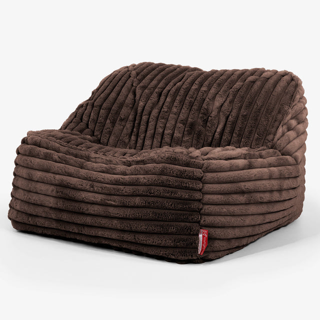 Der Slouchy Sitzsack Sessel - Ultra Plüsch Cord Nussbraun 01
