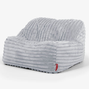 Der Slouchy Sitzsack Sessel - Ultra Plüsch Cord Taubenblau