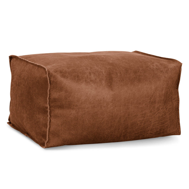 Kleiner Fußhocker Ersatz Bezug - Vintage Leder 01