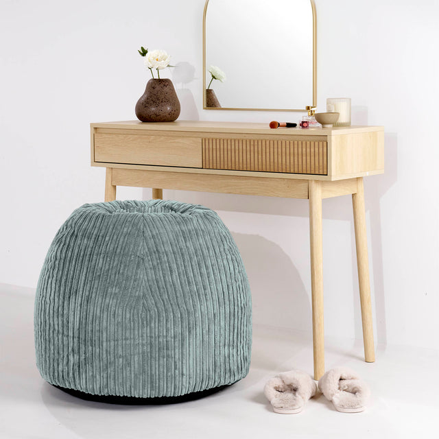 Schminktisch-Pouf-Hocker - Cord Mintgrün 02