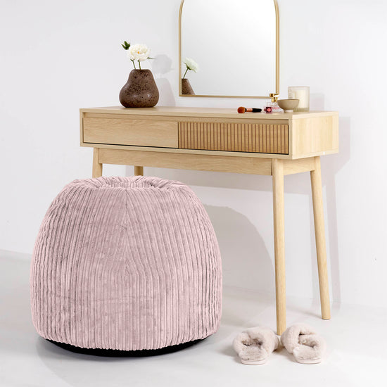 Schminktisch-Pouf-Hocker - Cord Rosa 02