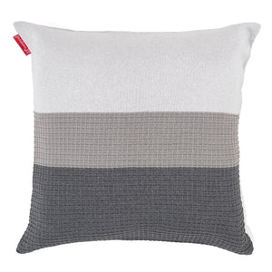 Extra Große Dekokissen / Sofa Kissenbezug 70 x 70cm - Gestrickte Farbblock Grau