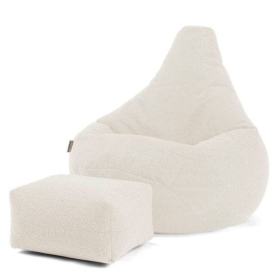 Gaming Sitzsack Sessel - Bouclé Elfenbein 01