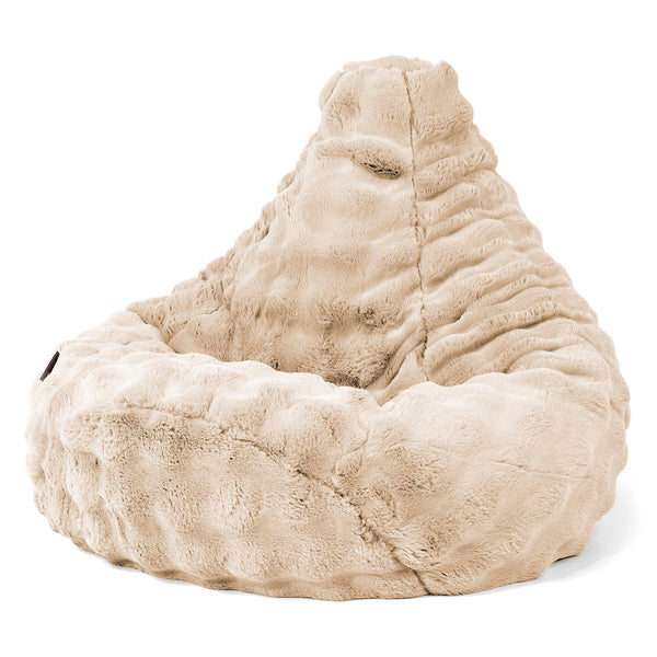 Gaming Sitzsack Sessel - Bubble Pelz Creme 01