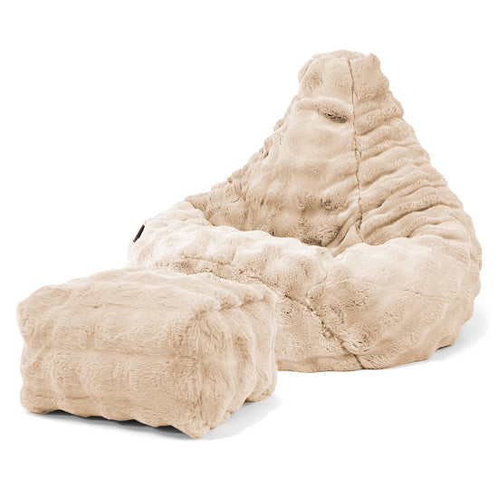 Gaming Sitzsack Sessel - Bubble Pelz Creme 01