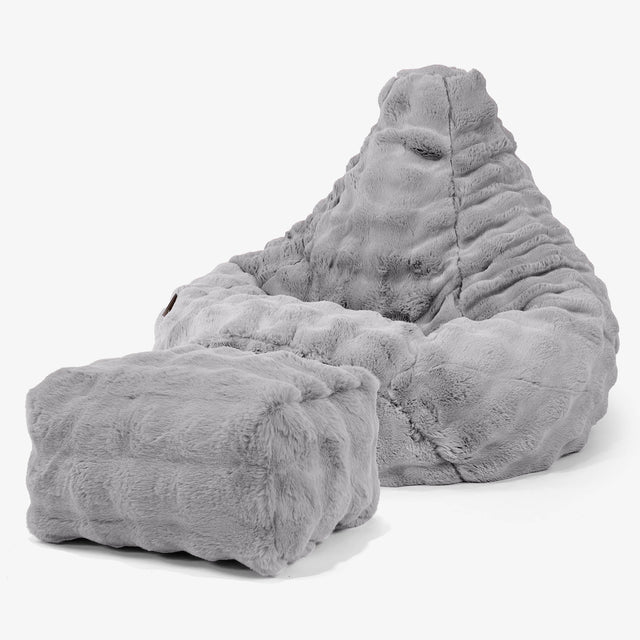 Gaming Sitzsack Sessel - Bubble Pelz Grau 01