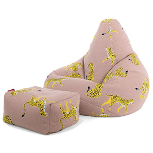 Gaming Sitzsack Sessel - Gestrickte Gepard Pink