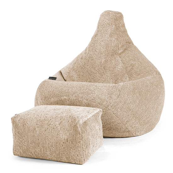 Gaming Sitzsack Sessel - Luxuriöser Chenille Nerzfarben 01