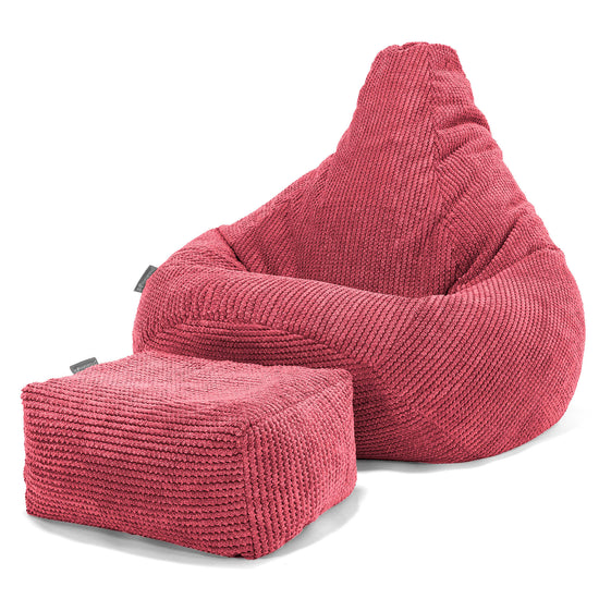 Gaming Sitzsack Sessel - Pom-Pom Pastellrot 01