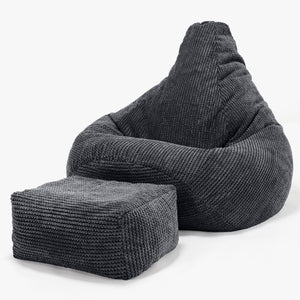 Gaming Sitzsack Sessel - Pom-Pom Schwarz