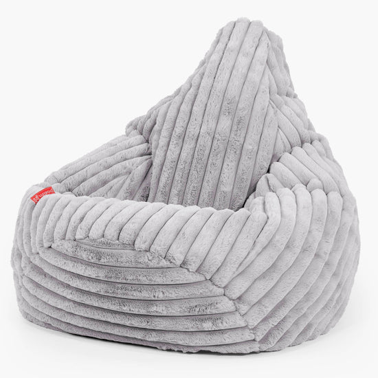 Gaming Sitzsack Sessel - Ultra Plüsch Cord Grau 02