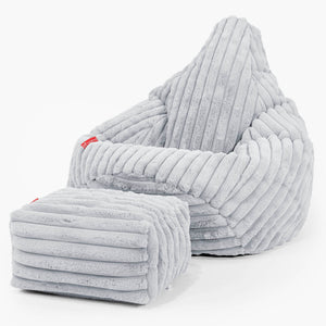 Gaming Sitzsack Sessel - Ultra Plüsch Cord Taubenblau
