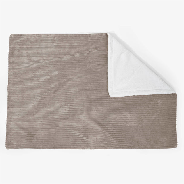 Große Sherpa-Decke 140 x 200cm - Cord Beigegrau 02