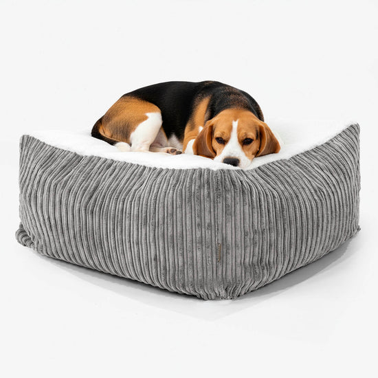 Großes Die Mega Matratze Hundebett - Sherpa & Cord Graphitgrau 02