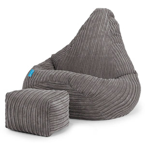 Kinder Gaming Sitzsack Sessel 1-5 Jahre - Cord Graphitgrau