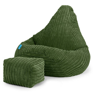 Kinder Gaming Sitzsack Sessel 1-5 Jahre - Cord Nadelwaldgrün