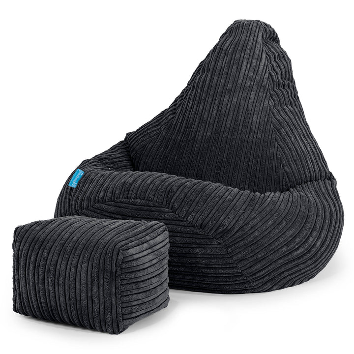 Kinder Gaming Sitzsack Sessel 1-5 Jahre - Cord Schwarz_01