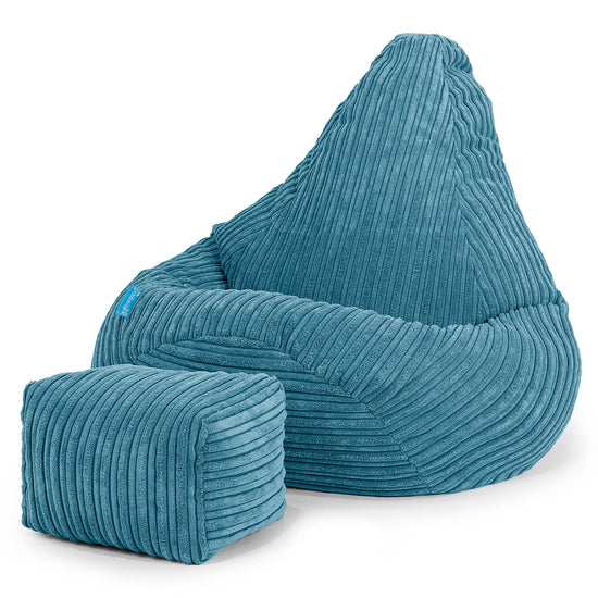 Kinder Gaming Sitzsack Sessel 1-5 Jahre - Cord Türkis_01