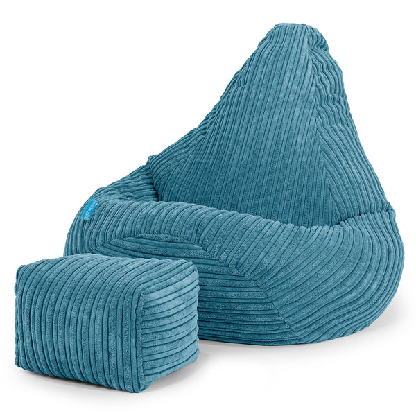 Kinder Gaming Sitzsack Sessel 1-5 Jahre - Cord Türkis_01