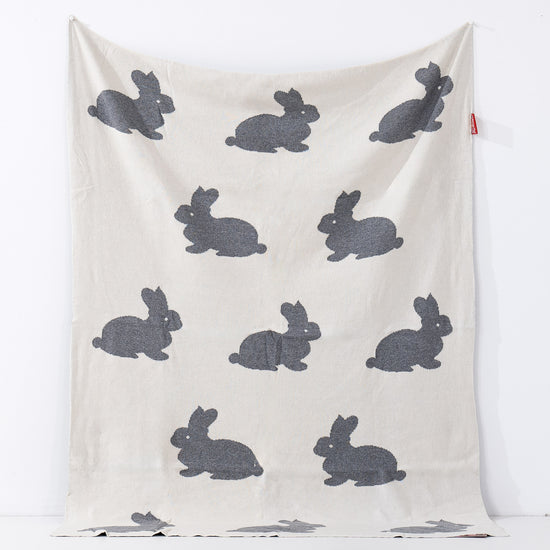 Kinder Kuscheldecke / Tagesdecke - Gestrickte Rabbit 01