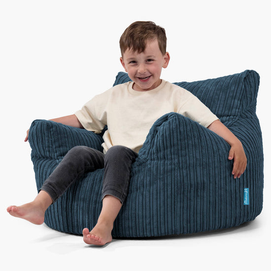Kindersessel Sitzsack 3-8 jahren - Cord Marineblau 02