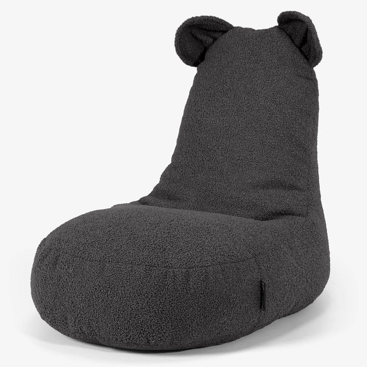 Kindersitzsack Tierform Bär 2-6 Jahre - Bouclé Graphitgrau 01