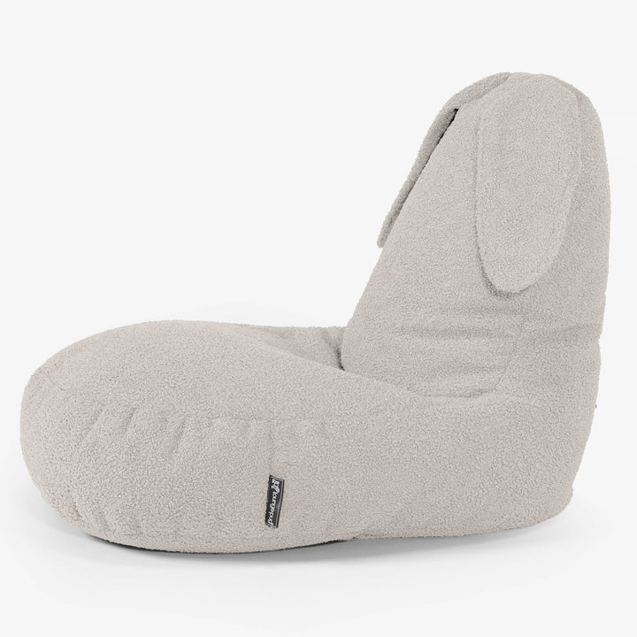 Kindersitzsack Tierform Hase 2-6 Jahre - Bouclé Elfenbein 02