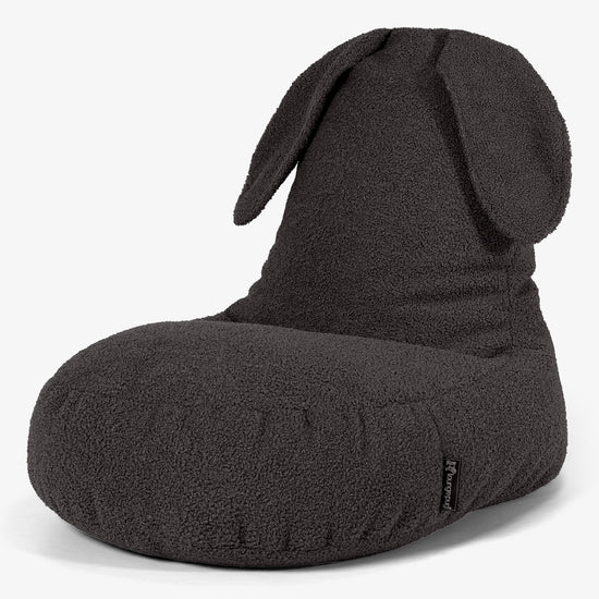 Kindersitzsack Tierform Hase 2-6 Jahre - Bouclé Graphitgrau 01