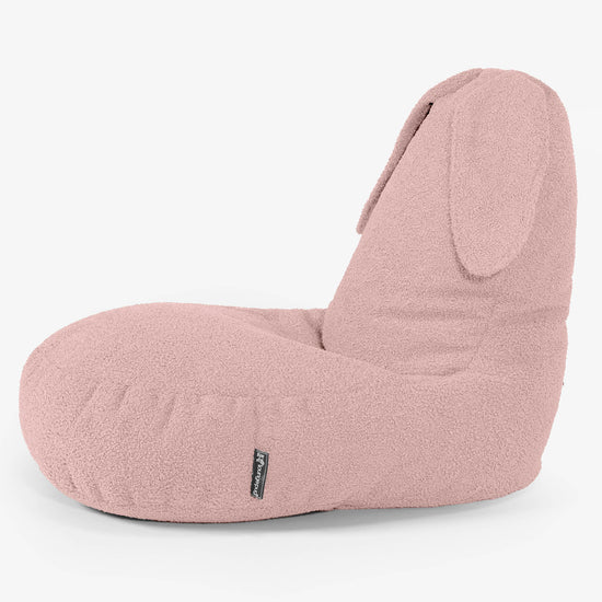Kindersitzsack Tierform Hase 2-6 Jahre - Bouclé Pink 02