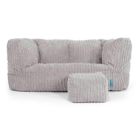 Kindersofa Albert 2-6 jahren - Cord Silber_02
