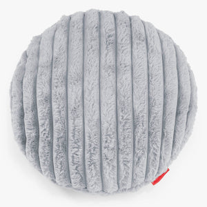 Dekokissen / Sofa Kissenbezug Rund 50cm - Ultra Plüsch Cord Taubenblau
