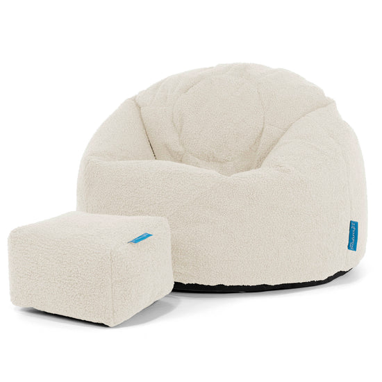 Klassicher Kindersessel Sitzsack 1-5 jahren - Bouclé Elfenbein_02