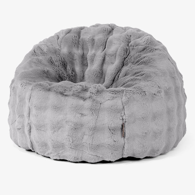 Klassischer Sitzsack Sessel - Bubble Pelz Grau 02