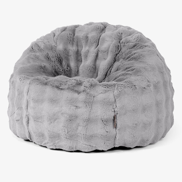 Klassischer Sitzsack Sessel - Bubble Pelz Grau 02