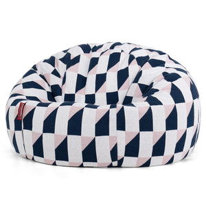 Klassischer Sitzsack Sessel - Gestrickte Geometrisch Blau