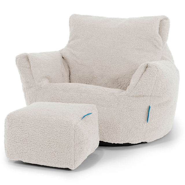 Klein Kindersessel Sitzsack 1-3 jahren - Bouclé Elfenbein_02